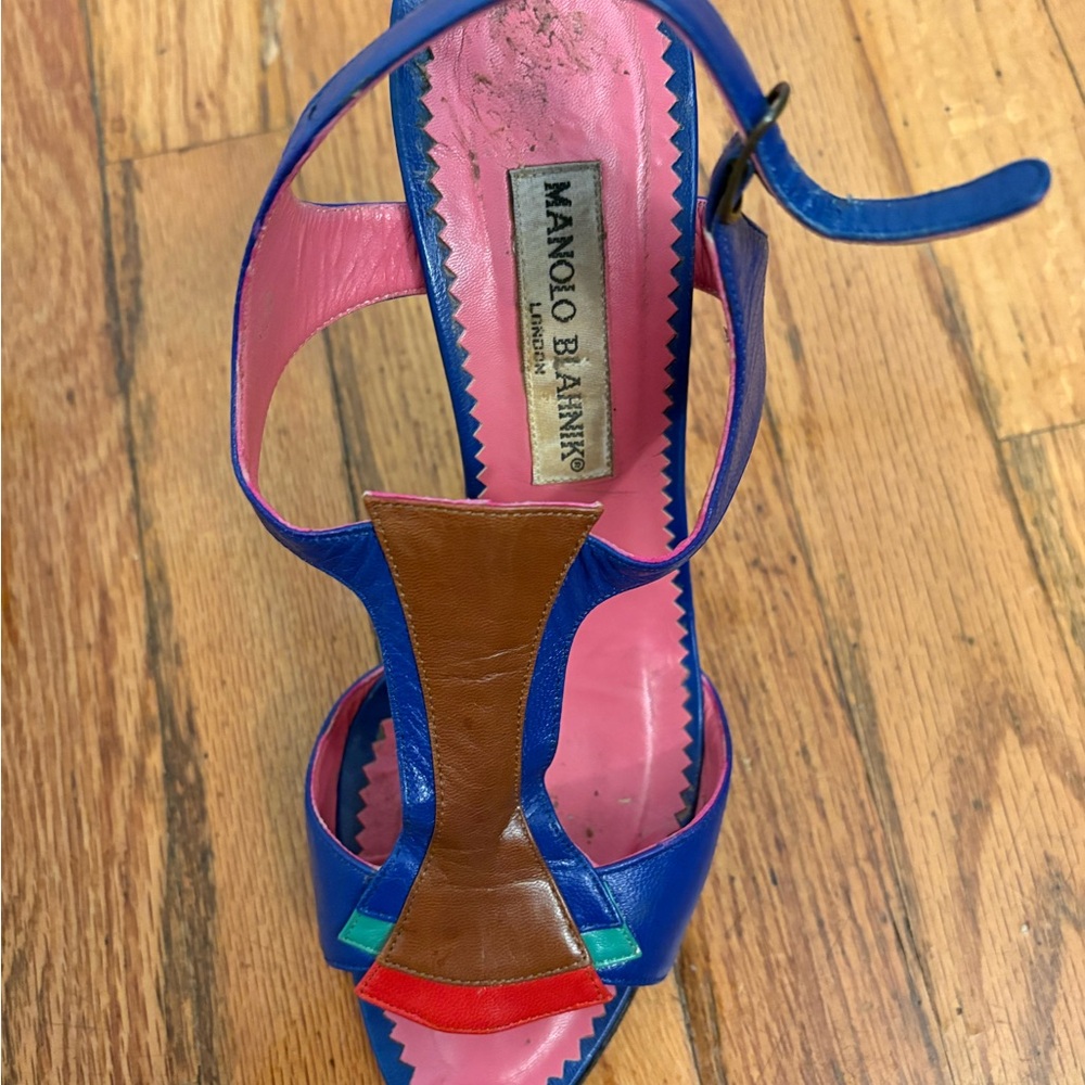 Vintage Manolo Blahnik strappy heels 37.5 - Picture 7 of 14